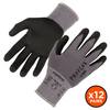 Proflex By Ergodyne Nitrile-Coated Gloves Microfoam Palm 12-Pair, Gray, Size S 7000-12PR